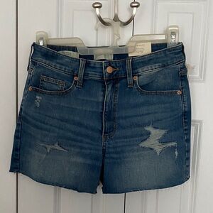 Distressed Blue Denim Shorts